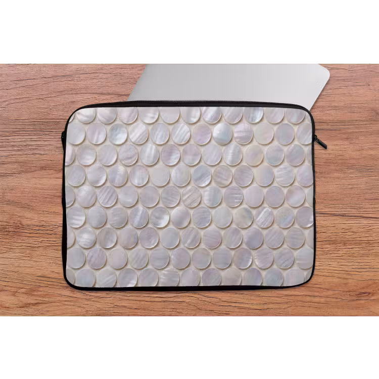 Patroon - Cirkels - Abstract - Modern - Wit laptophoes neopreen klein -tafel