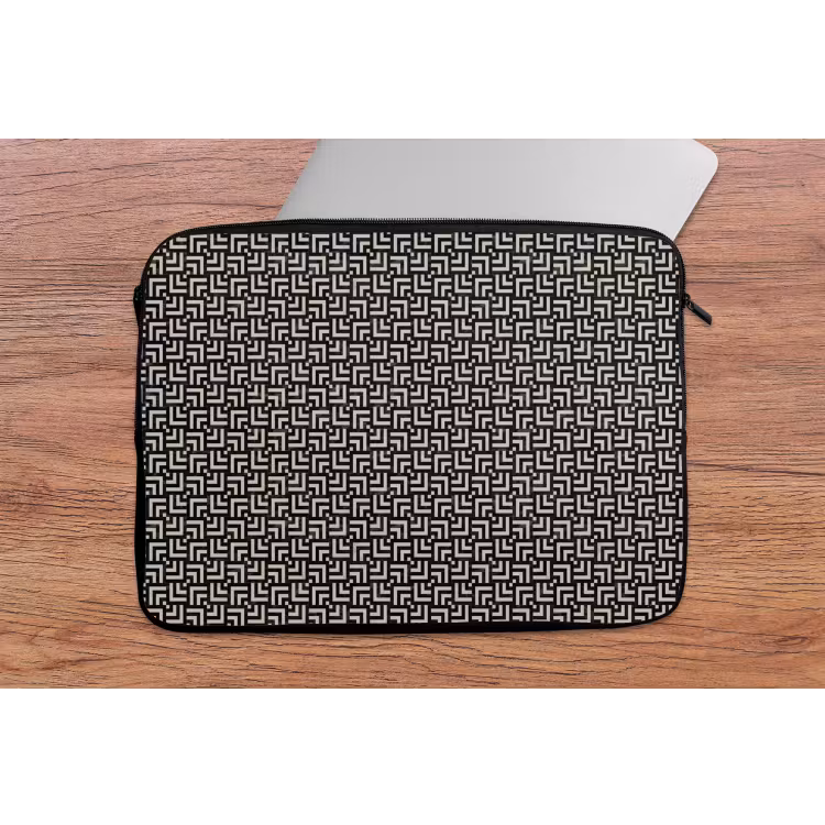 Patroon - Marmer - Zwart laptophoes neopreen klein 279 -tafel