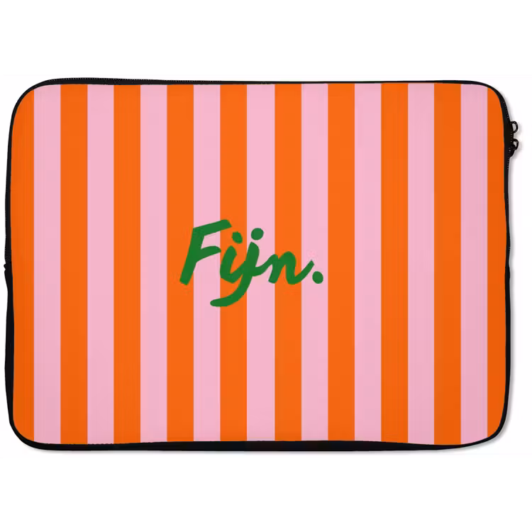 Patroon - Oranje - Fijn - Strepen laptophoes neopreen klein -zkaufland3dotto