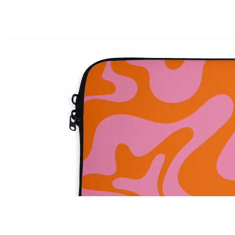 Patroon - Roze - Oranje - Abstract - Modern laptophoes neopreen klein -detail