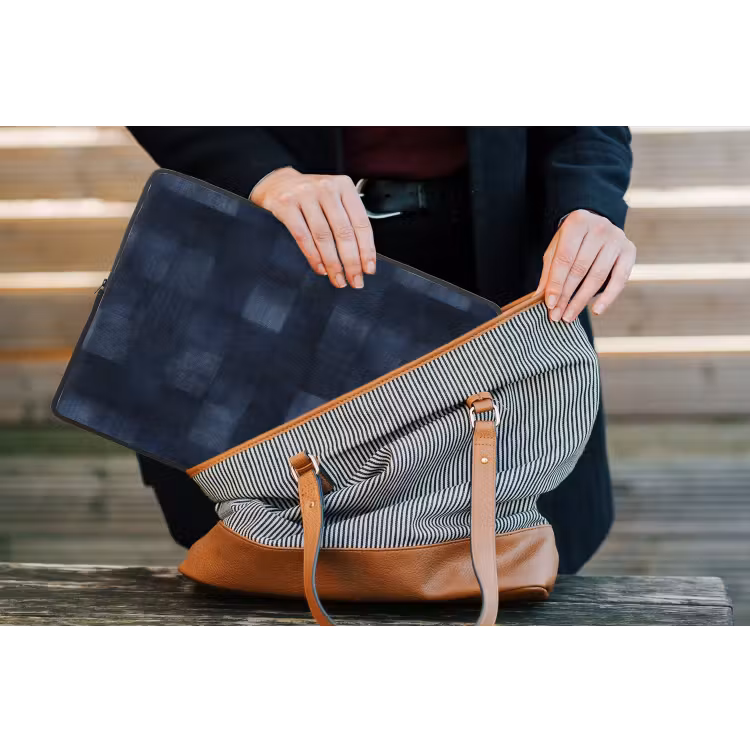 Patroon - Ruit - Marineblauw laptophoes neopreen klein 279 -tas