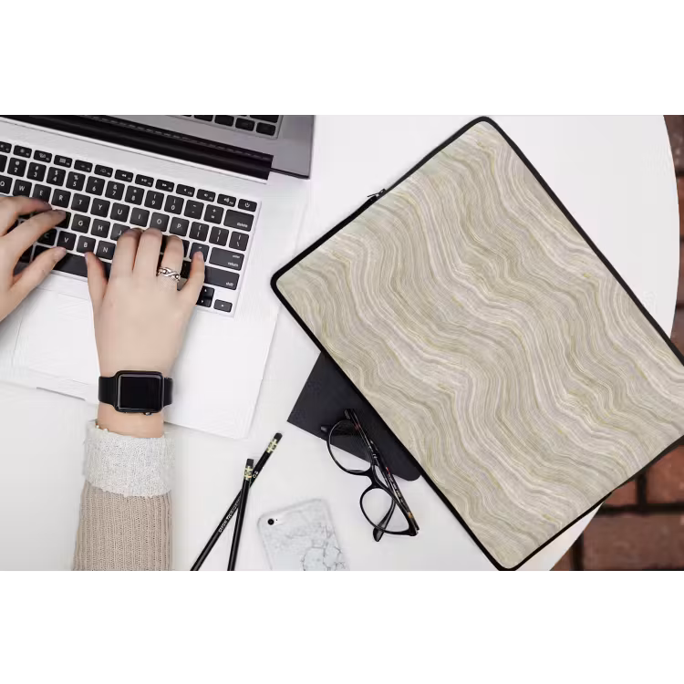 Patroon - Sereen - Groen laptophoes neopreen klein 279 -bureau