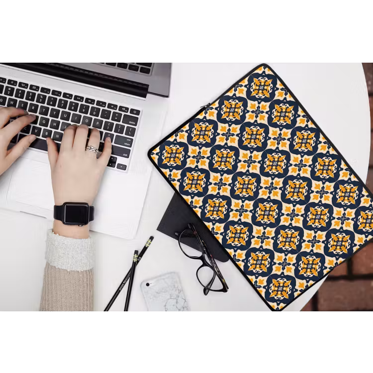 Patroon - Siertegel - Kleurrijk laptophoes neopreen klein 279 -bureau
