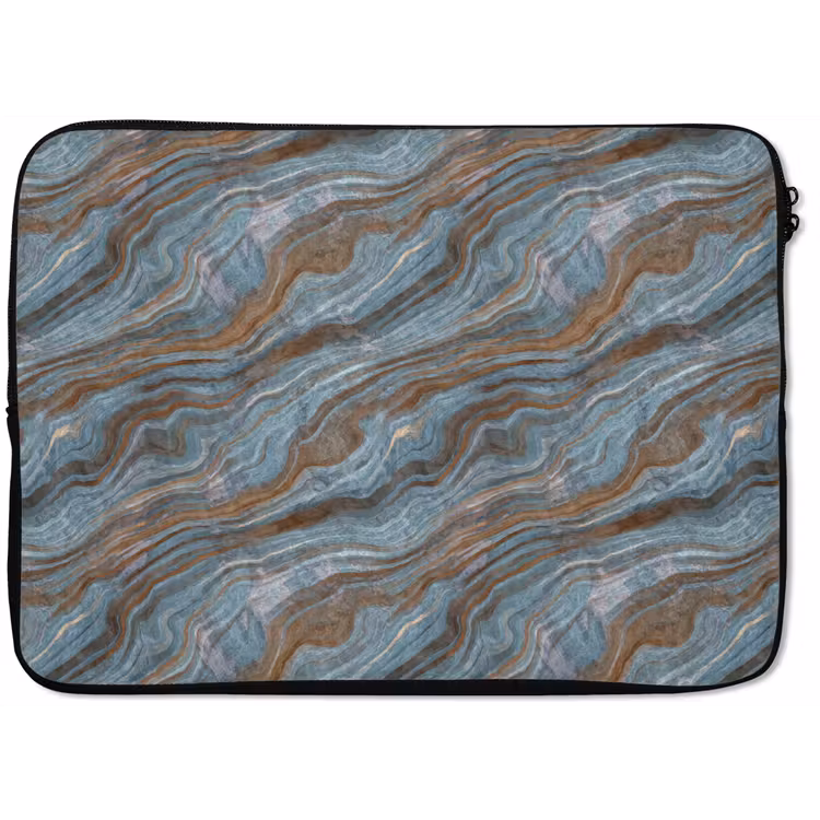 Patroon - Steen - Blauw laptophoes neopreen klein 279 -zkaufland3dotto
