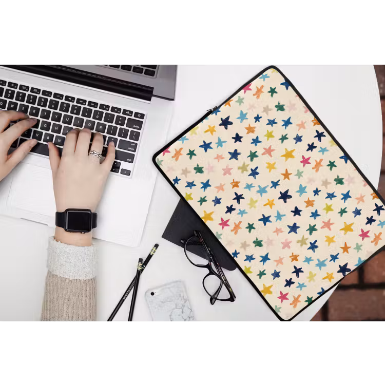 Patroon - Sterren - Kleurrijk laptophoes neopreen klein 279 -bureau