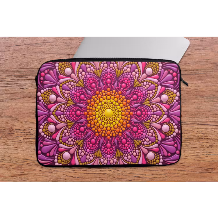 Patroon - Stippen - Abstract - Kleurrijk laptophoes neopreen klein -tafel