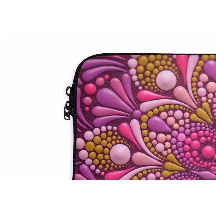 Patroon - Stippen - Abstract - Kleurrijk laptophoes neopreen klein -detail
