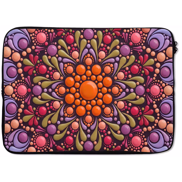Patroon - Stippen - Abstract - Modern - Kleurrijk laptophoes neopreen klein -zkaufland3dotto