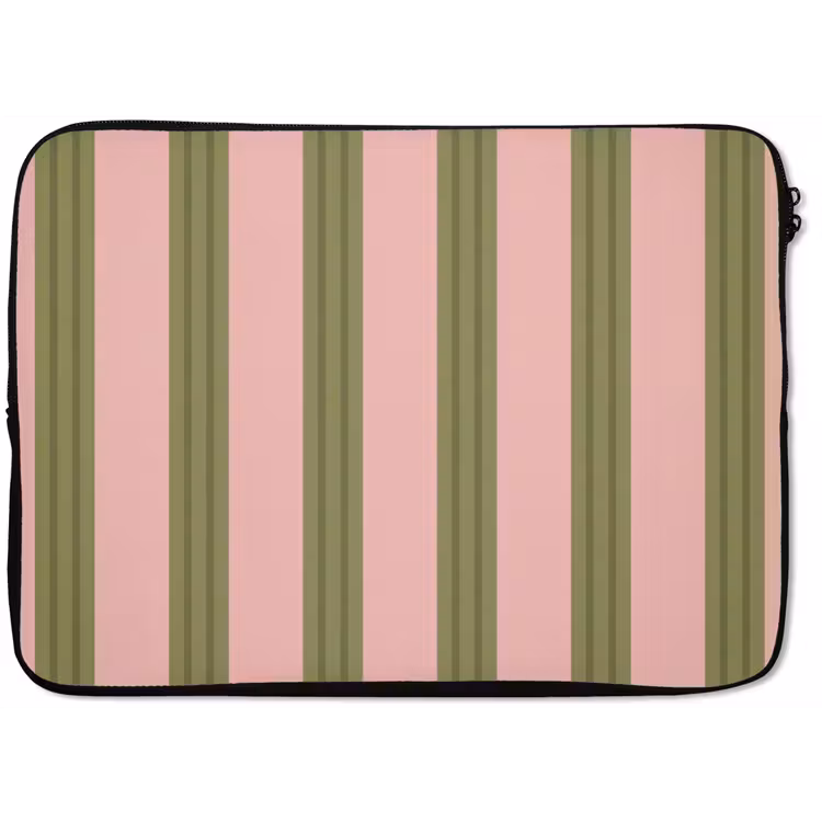 Patroon - Strepen - Abstract - Roze - Groen laptophoes neopreen klein -zkaufland3dotto