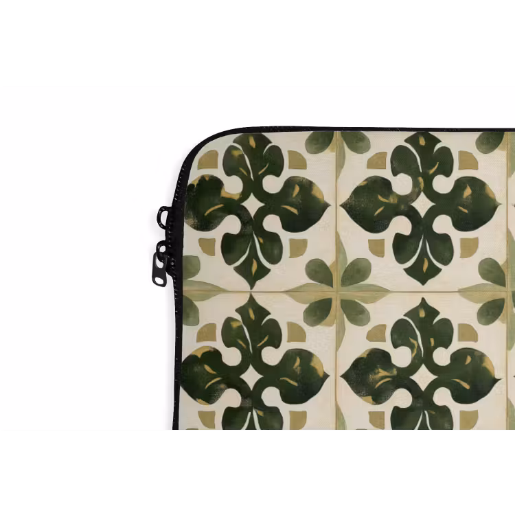 Patroon - Tegel - Groen laptophoes neopreen klein 279 -detail