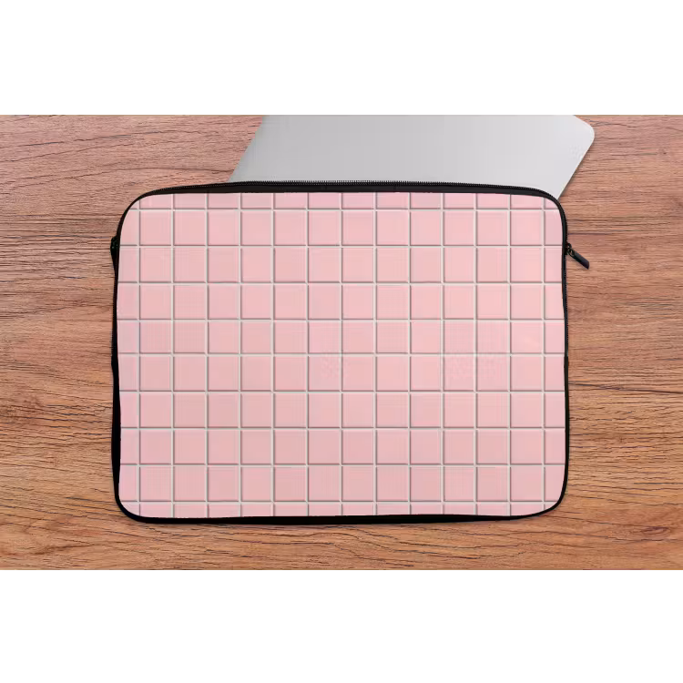 Patroon - Tegel - Pastelroze laptophoes neopreen klein 279 -tafel