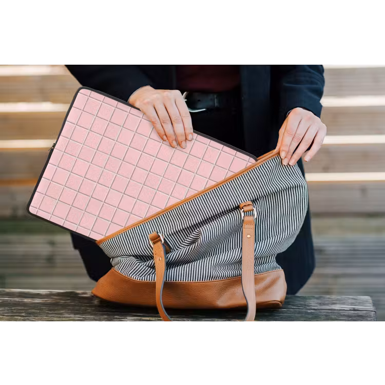Patroon - Tegel - Pastelroze laptophoes neopreen klein 279 -tas