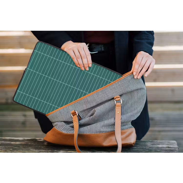 Patroon - Tegel - Saliegroen laptophoes neopreen klein 279 -tas