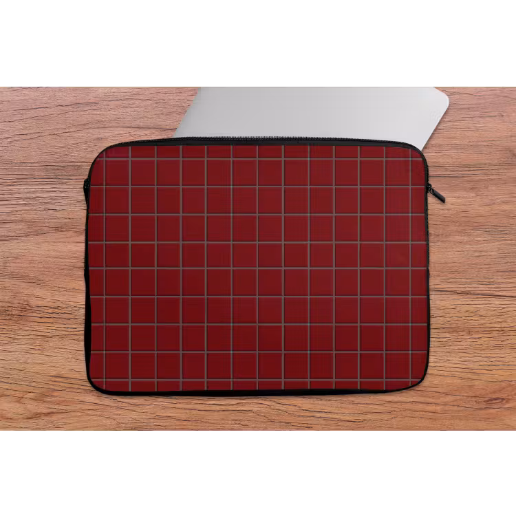 Patroon - Tegels - Burgundy laptophoes neopreen klein 279 -tafel