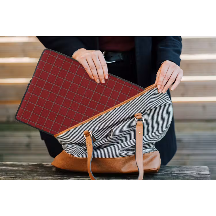 Patroon - Tegels - Burgundy laptophoes neopreen klein 279 -tas