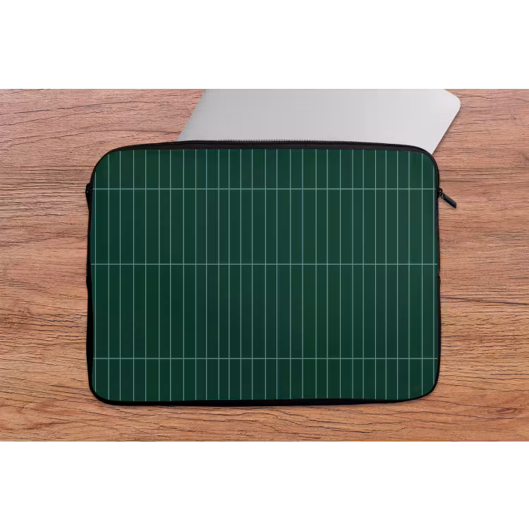 Patroon - Tegels - Donkergroen laptophoes neopreen klein 279 -tafel