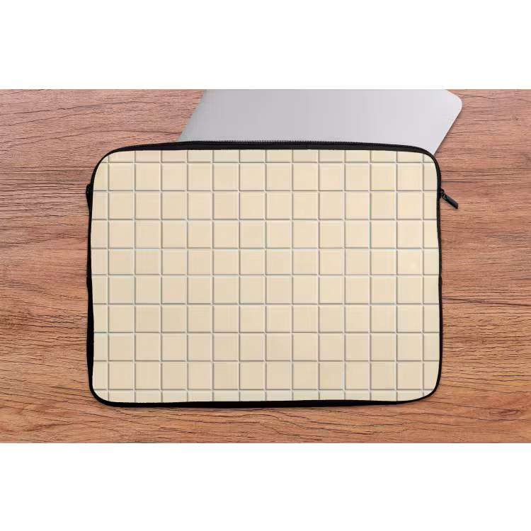 Patroon - Tegels - Gebroken - Wit laptophoes neopreen klein 279 -tafel