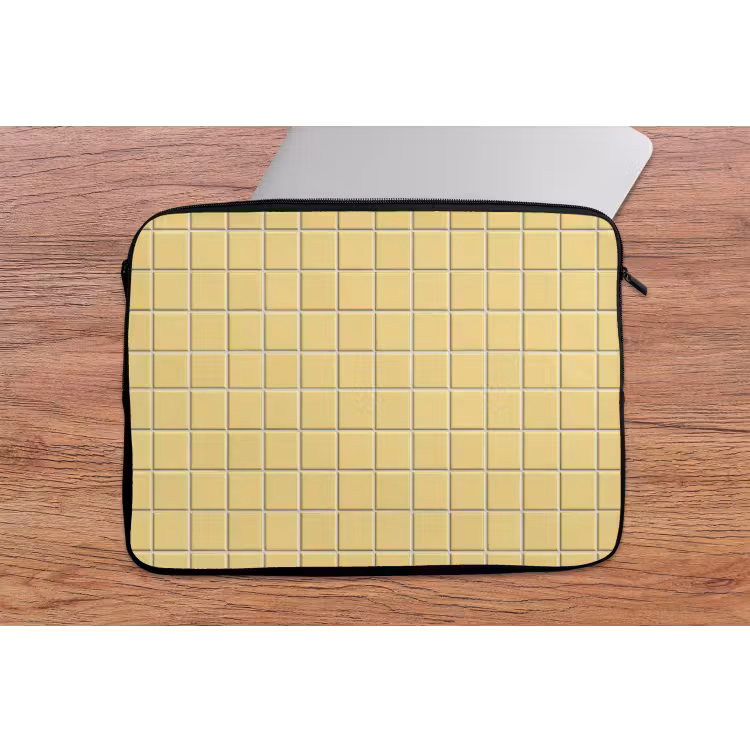 Patroon - Tegels - Geel laptophoes neopreen klein 279 -tafel