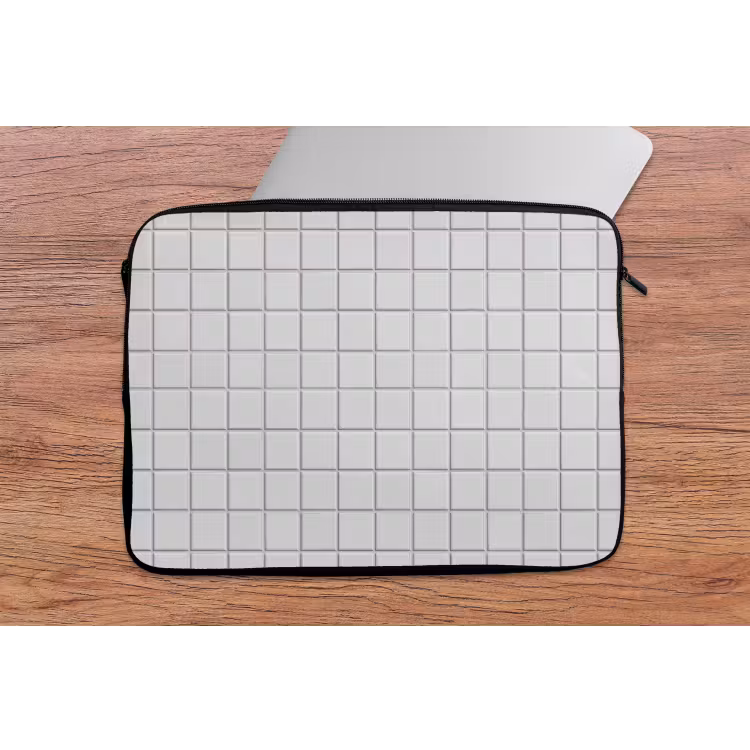 Patroon - Tegels - Grijs - Wit laptophoes neopreen klein 279 -tafel