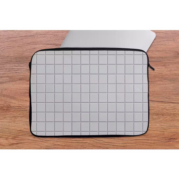Patroon - Tegels - Licht - Grijs laptophoes neopreen klein 279 -tafel