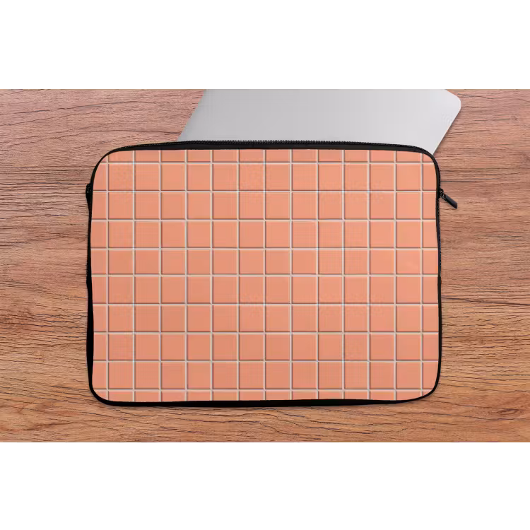 Patroon - Tegels - Perzik laptophoes neopreen klein 279 -tafel