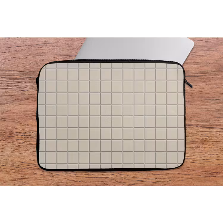 Patroon - Tegels - Taupe laptophoes neopreen klein 279 -tafel