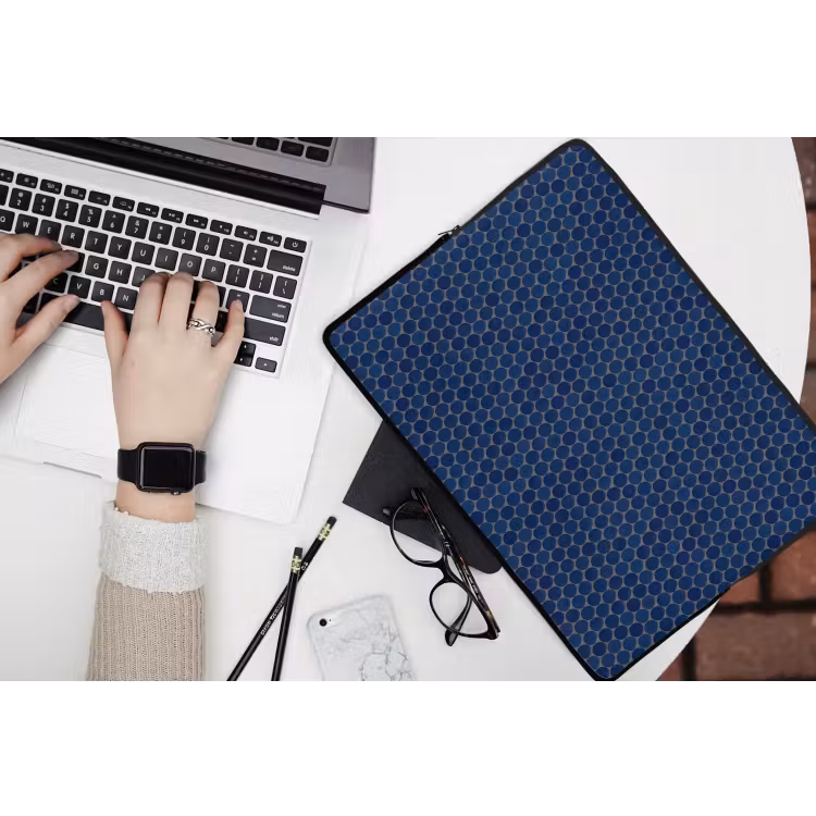 Penny - Mozaïek - Donkerblauw laptophoes neopreen klein 279 -bureau