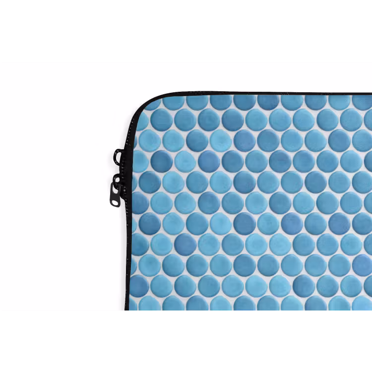 Penny - Mozaïek - Lichtblauw laptophoes neopreen klein 279 -detail