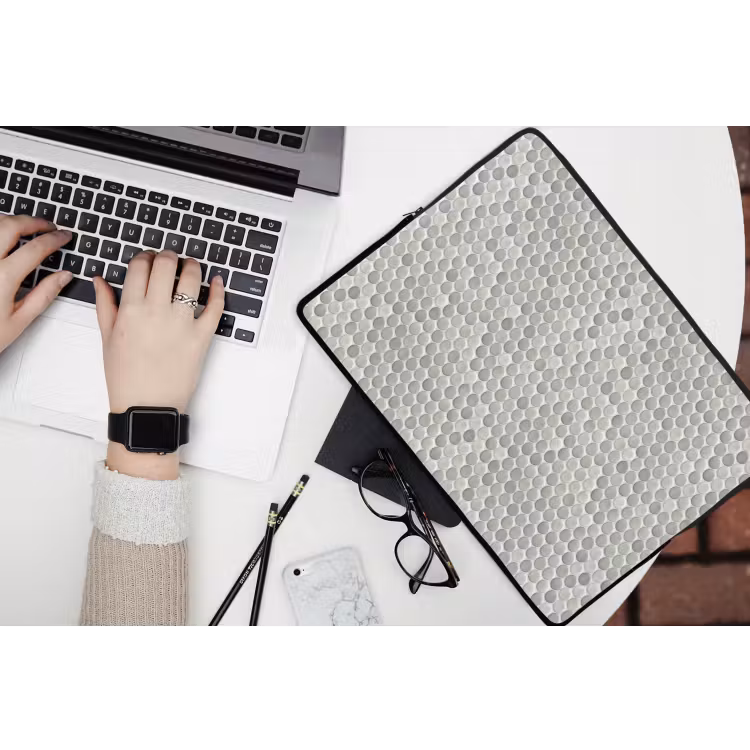 Penny - Mozaïek - Lichtgrijs laptophoes neopreen klein 279 -bureau