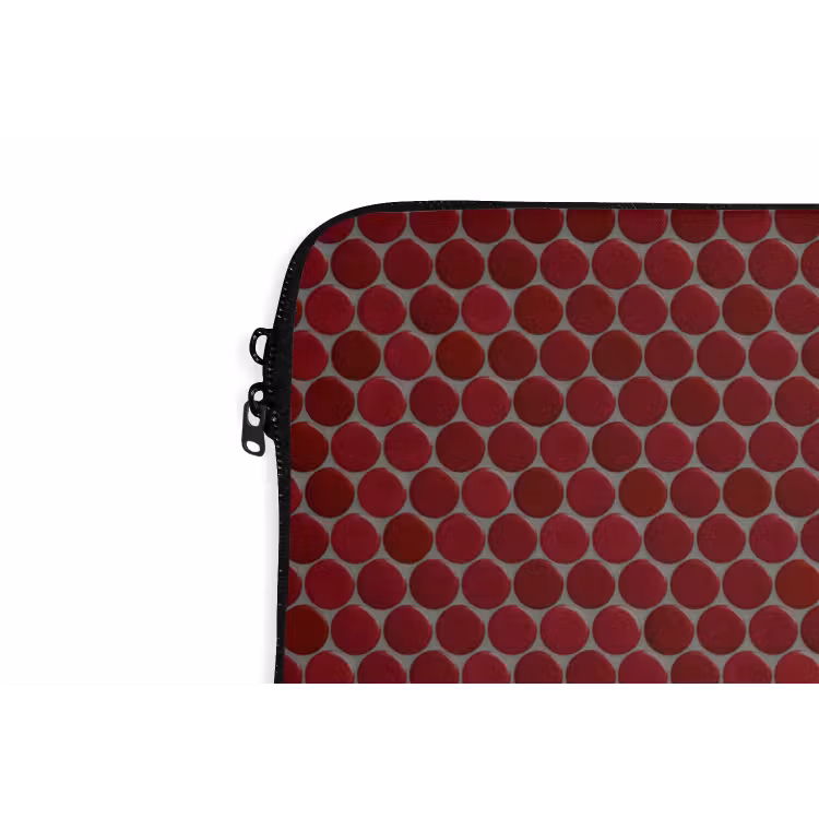 Penny - Mozaïek - Rond - Rood laptophoes neopreen klein 279 -detail