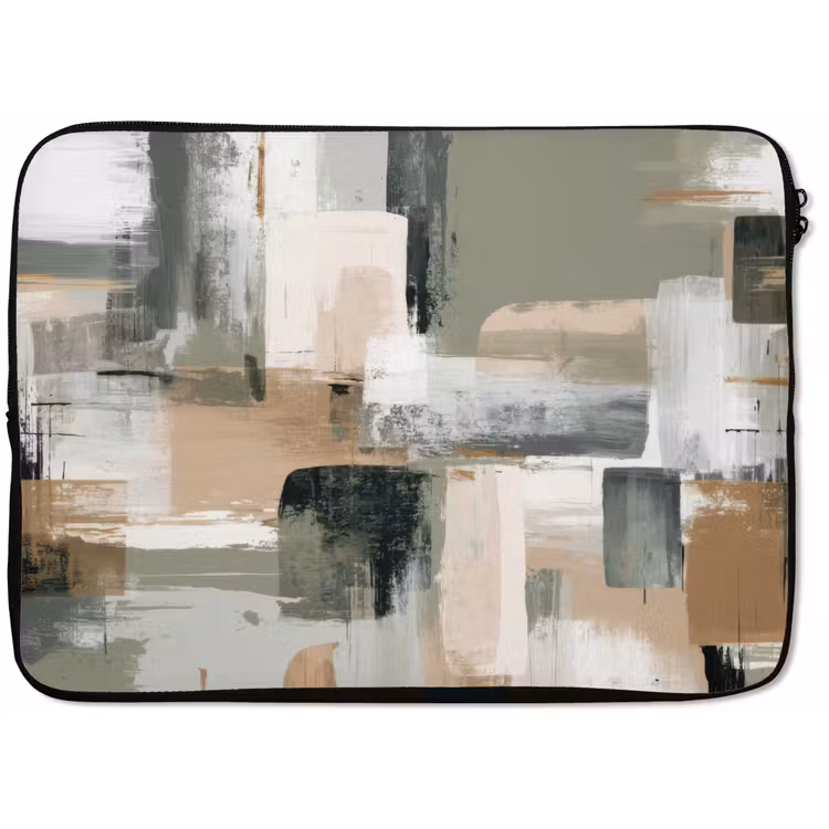 Penseelstreken - Abstract - Aardetinten laptophoes neopreen klein -zkaufland3dotto