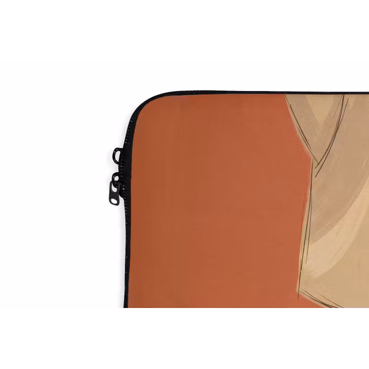 Persoon - Hond - Dieren - Illustratie - Modern laptophoes neopreen klein -detail
