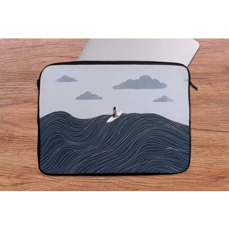 Persoon - Surfen - Oceaan - Natuur - Modern laptophoes neopreen klein -tafel