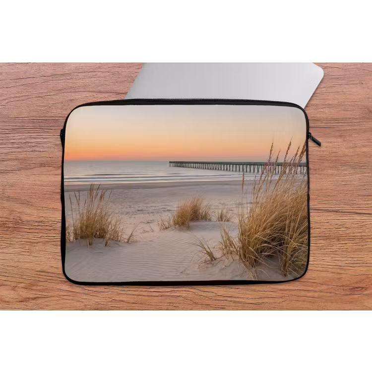 Pier - Zonsondergang - Strand laptophoes neopreen klein -tafel