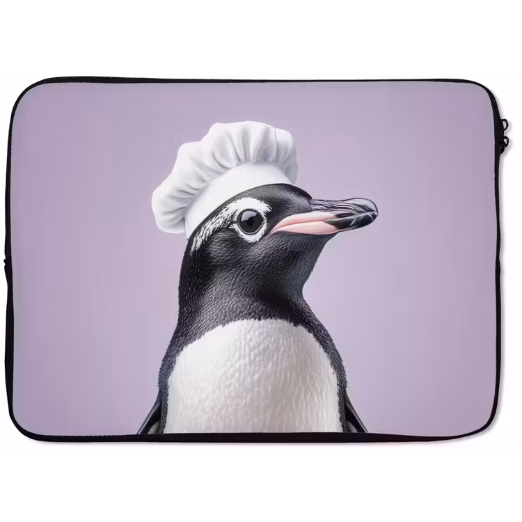 Pinguïn - Koksmuts - Lief - Paars laptophoes neopreen klein -zkaufland3dotto