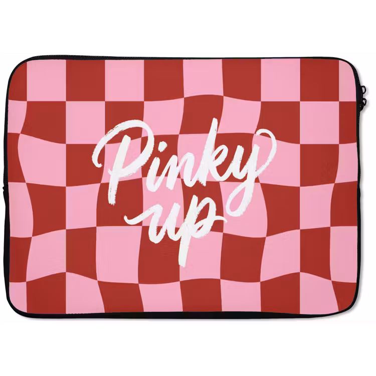 Pinky up - Geblokt - Bordeauxrood laptophoes neopreen klein -zkaufland3dotto