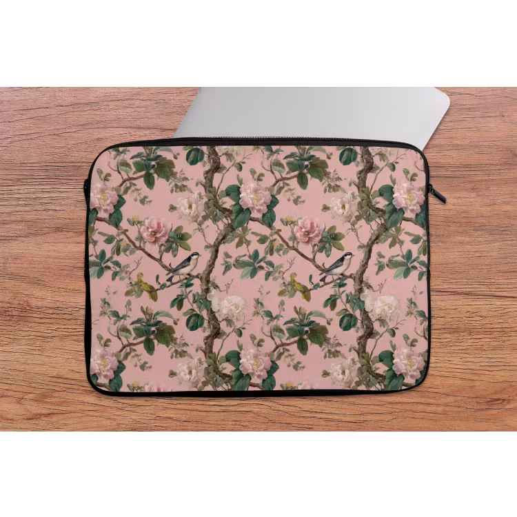Pioenrozen - Botanisch - Vogel laptophoes neopreen klein 279 -tafel