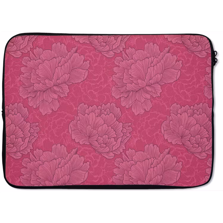 Pioenrozen - Energiek - Roze laptophoes neopreen klein 279 -zkaufland3dotto