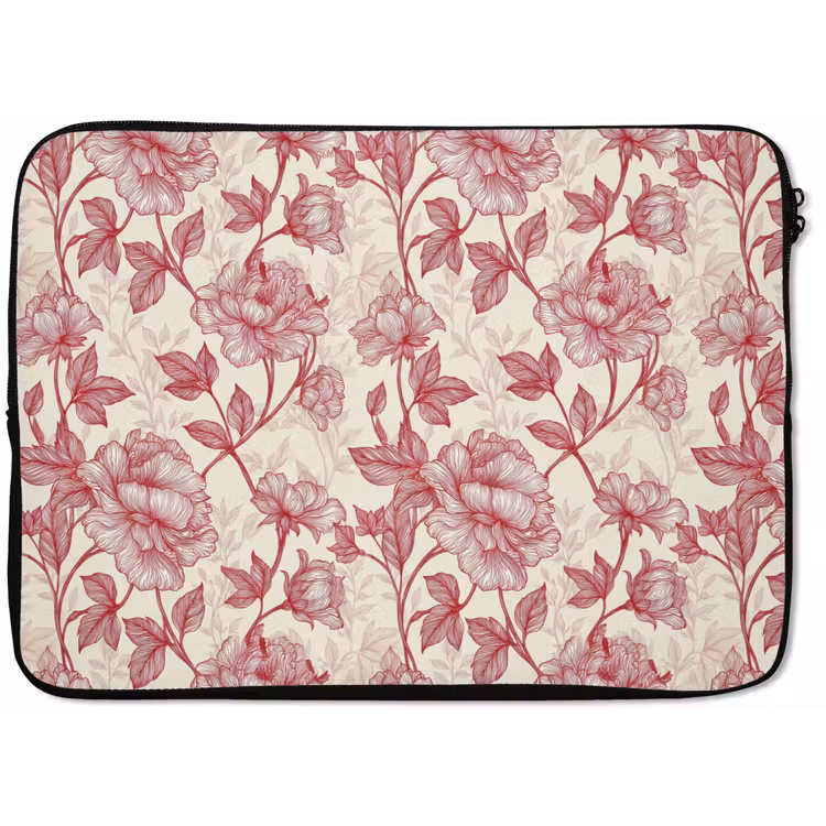 Pioenrozen - Modern - Rood laptophoes neopreen klein 279 -zkaufland3dotto