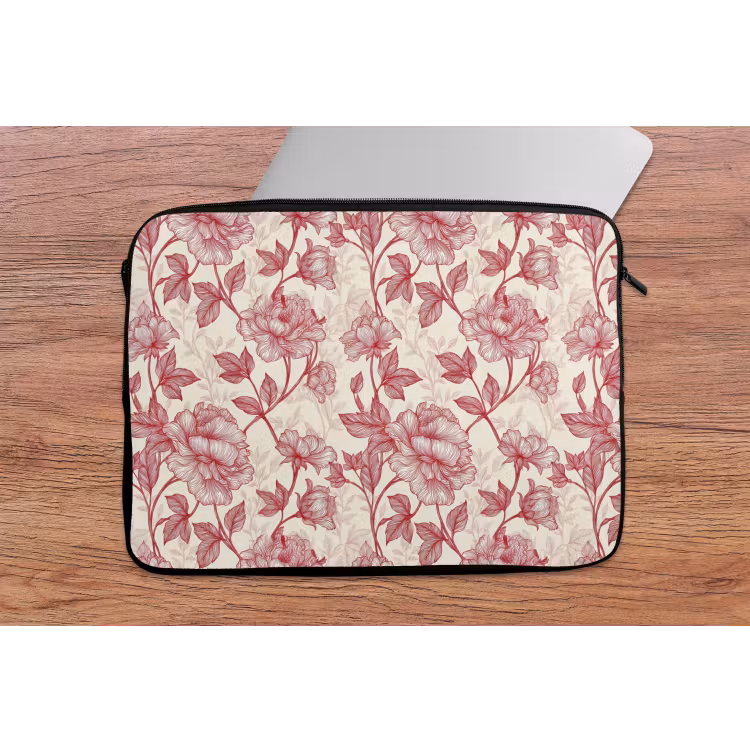 Pioenrozen - Modern - Rood laptophoes neopreen klein 279 -tafel