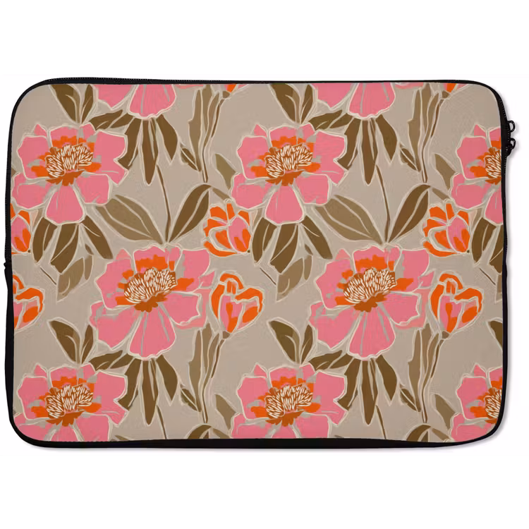 Pioenrozen - Patroon - Roze laptophoes neopreen klein 279 -zkaufland3dotto