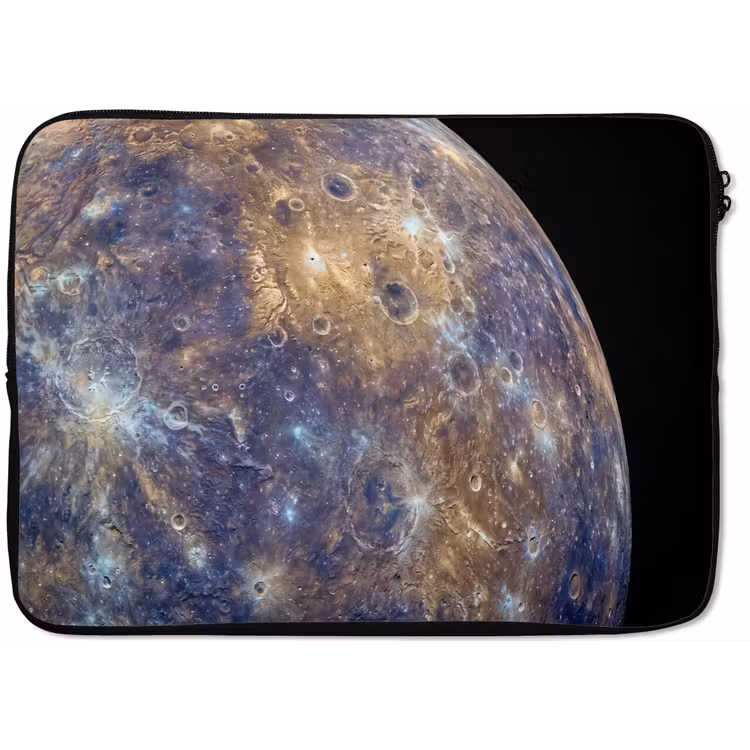 Laptophoes Planeet - Kraters - Ruimte - Planeet - Kraters - Ruimte laptophoes neopreen klein