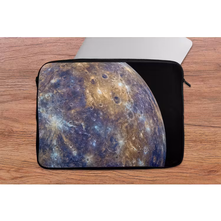 Laptophoes Planeet - Kraters - Ruimte - Planeet - Kraters - Ruimte laptophoes neopreen klein