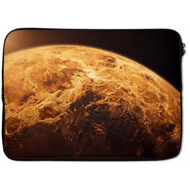 Laptophoes Planeet - Ruimte - Oranje - Planeet - Ruimte - Oranje laptophoes neopreen klein