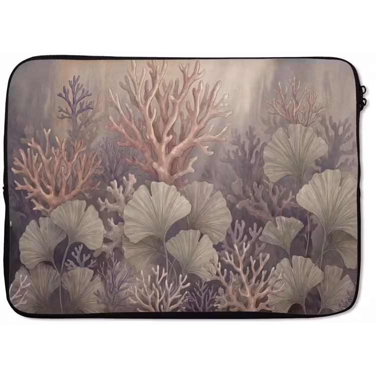 Plant - Bladeren - Zee - Illustratie - Groen laptophoes neopreen klein -zkaufland3dotto