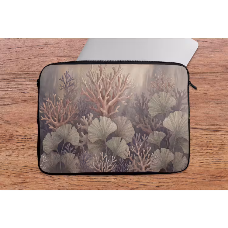 Plant - Bladeren - Zee - Illustratie - Groen laptophoes neopreen klein -tafel