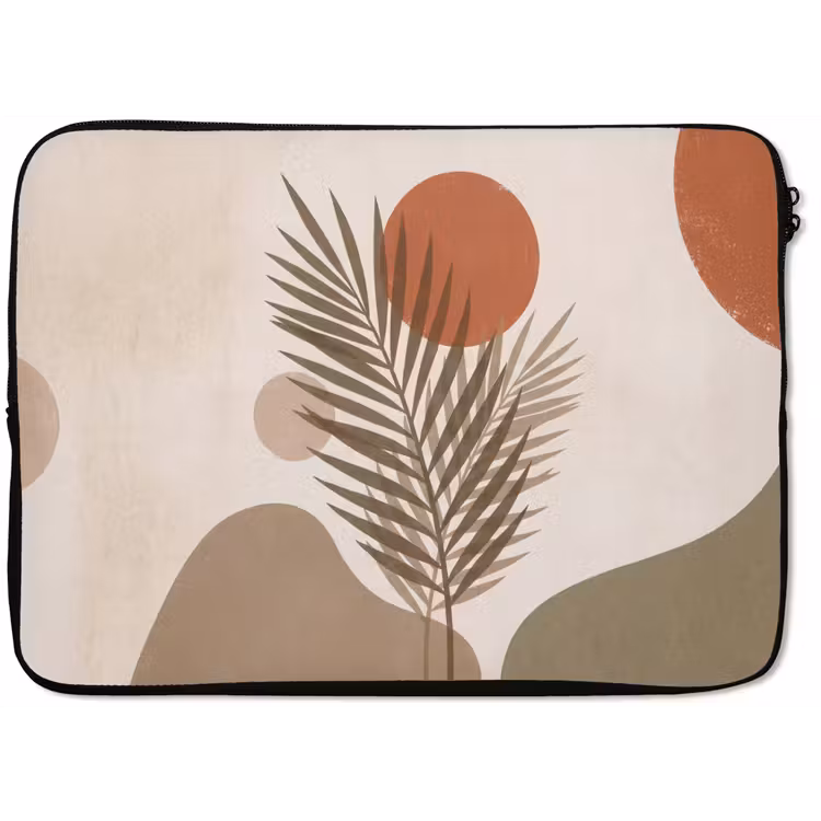 Planten - Bladeren - Abstract - Modern - Beige laptophoes neopreen klein -zkaufland3dotto
