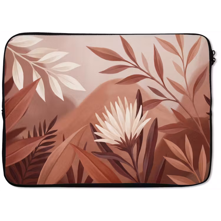 Planten - Bladeren - Botanisch - Modern - Bruin laptophoes neopreen klein -zkaufland3dotto
