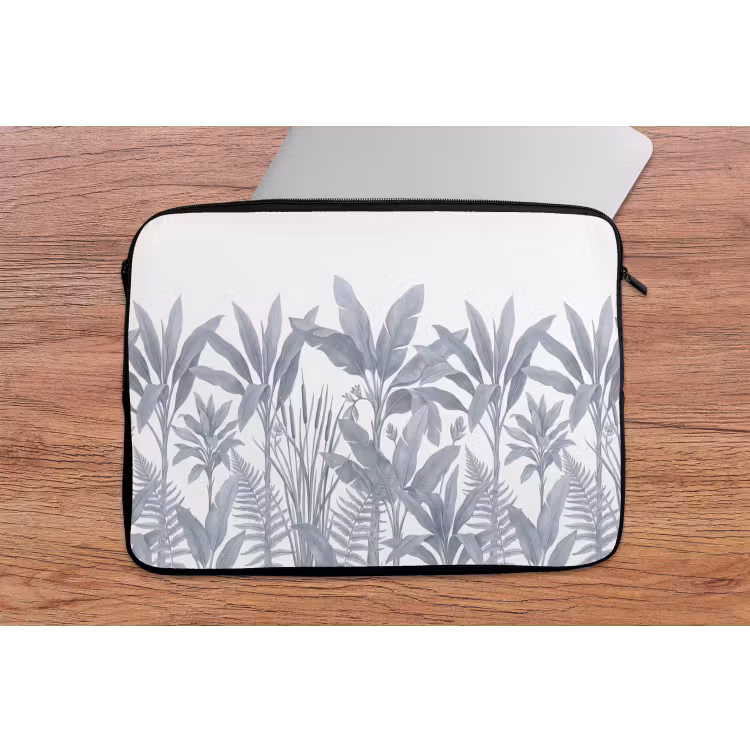 Planten - Bladeren - Natuur - Grijs laptophoes neopreen klein -tafel