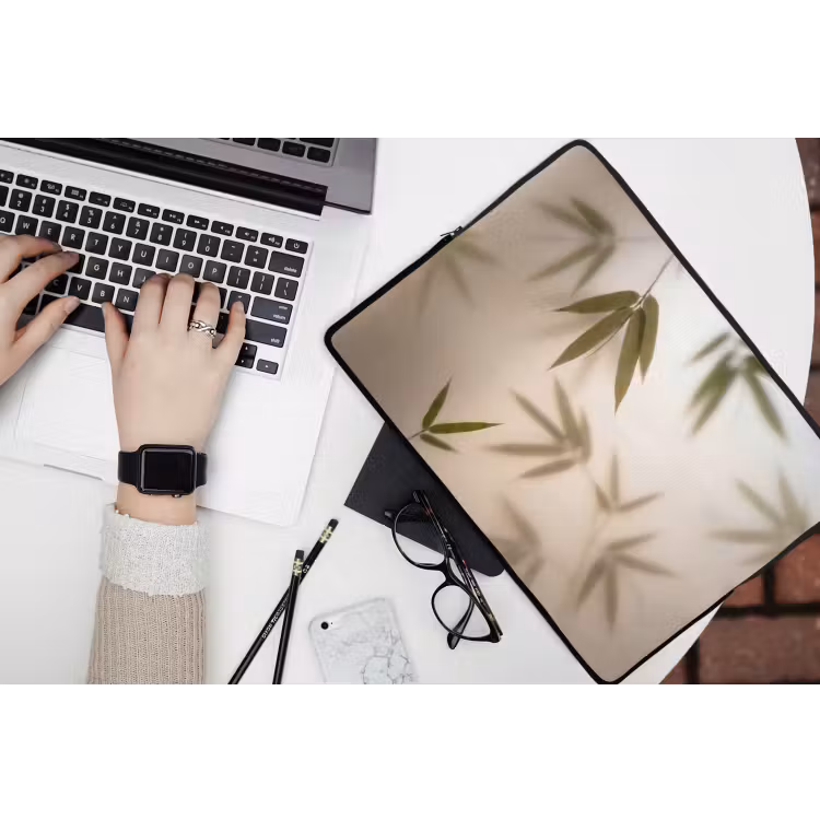 Planten - Bladeren - Natuur - Groen laptophoes neopreen klein -bureau